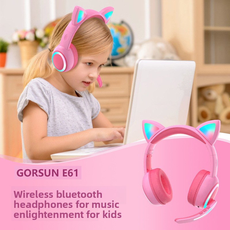 Cat Ear Bluetooth Headset Led - Słuchawki Bluetooth z motywem kocich uszu