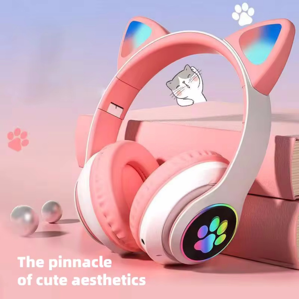 Słodkie bezprzewodowe słuchawk – Cat Ear Bluetooth Headset Led recenzja i cena